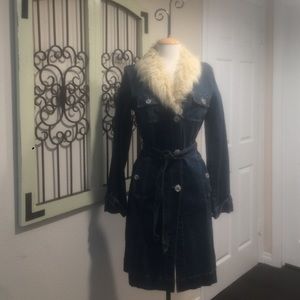 Denim trench coat