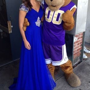 Mac Duggal cap sleeve gown