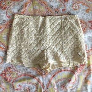 Cream Lace Shorts