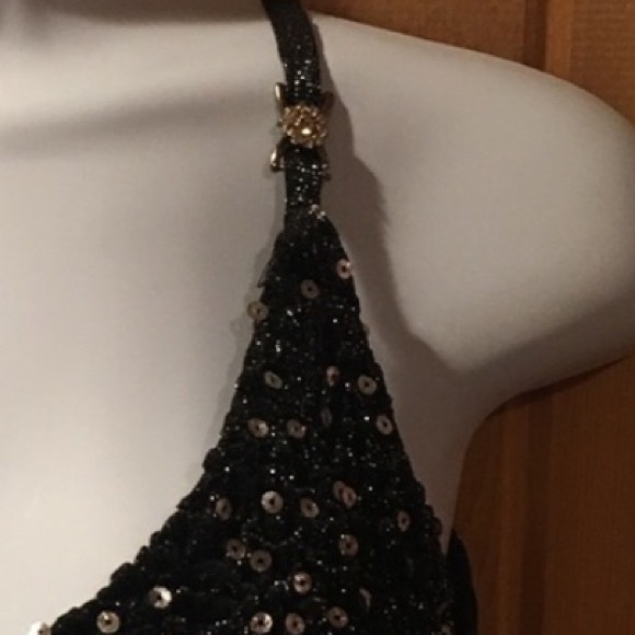 NWOT shimmer silver 5/6 elegant long dress crystal - Picture 5 of 6