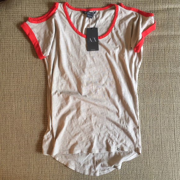 Armani Exchange NWT Shoulder Cutout Top