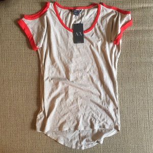 Armani Exchange NWT Shoulder Cutout Top