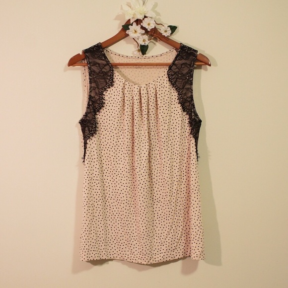 LOFT Blush Pink and Black Tank/Blouse