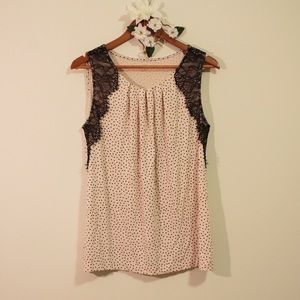 LOFT Blush Pink and Black Tank/Blouse