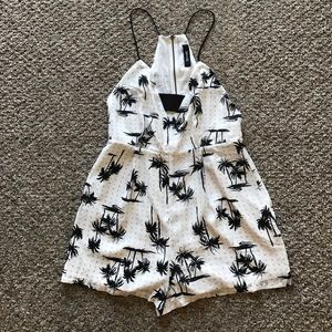 Black and White Palm Tree Romper