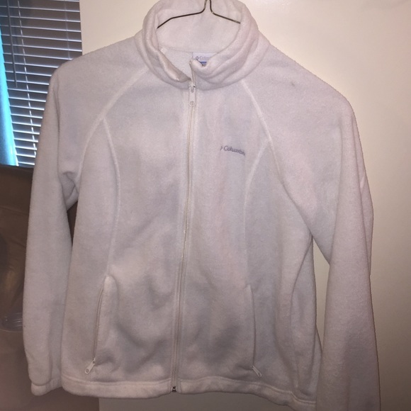 Women's White Columbia Fleece Jacket Large