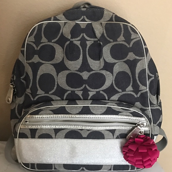 Coach Backpack Silver Trim
