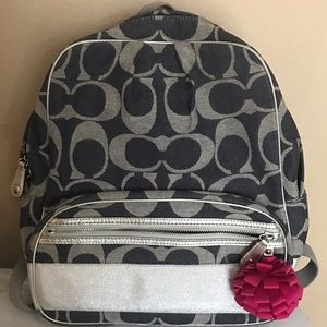 Coach Backpack Silver Trim