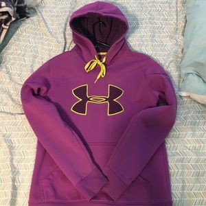 Purple and yellow underarmour storm hoodie