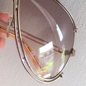 Chloe Isidora Aviator Rose Gold/Brown Sunglasses