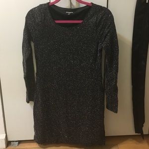 Fitted black dress with sparkle detail