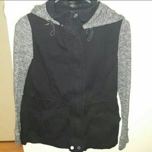 Black and grey hoodie/ jacket