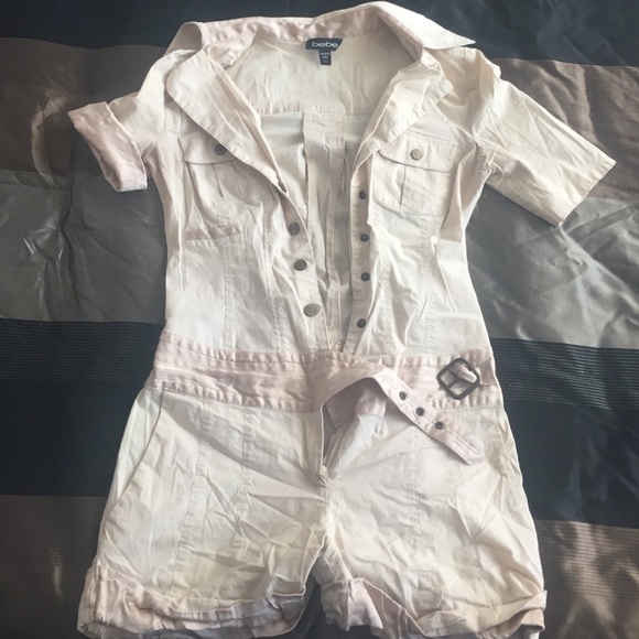 Cream colored short jump suite