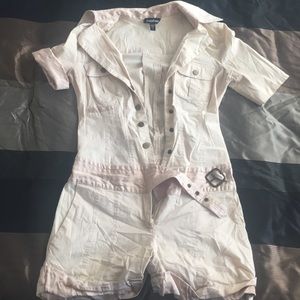 Cream colored short jump suite