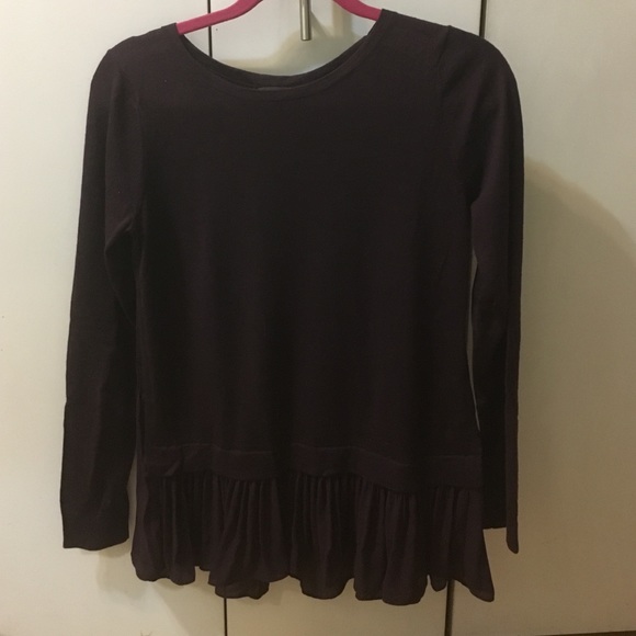 Deep purple mixed media top