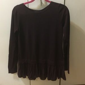 Deep purple mixed media top