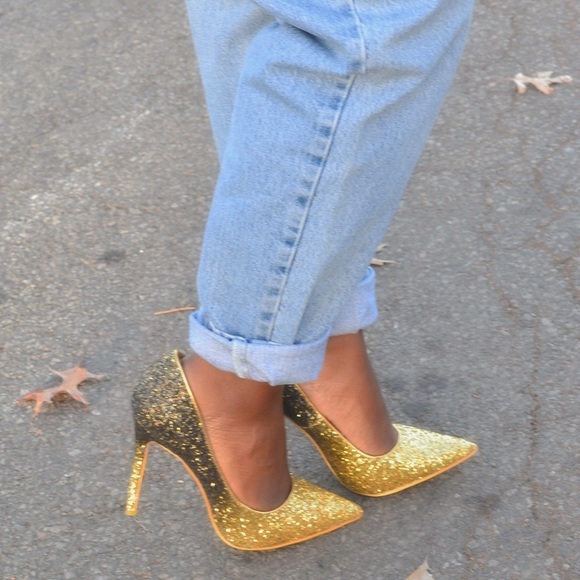 Glitter ombré heels