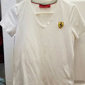 Ferrari White Tee with Logo