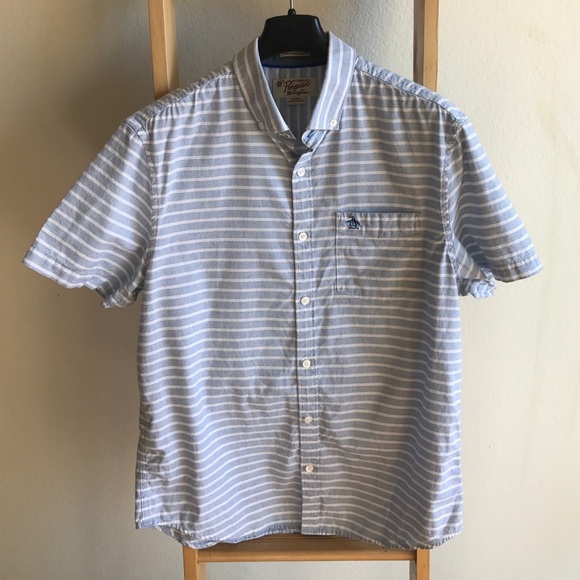 Original penguin striped short sleeve button down