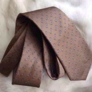 Vintage Accessories - Italian Damon Silk Equestrian Link Tie Vintage Tan Vintage Accessories - Italian Damon Silk Equestrian Link Tie Vintage Tan