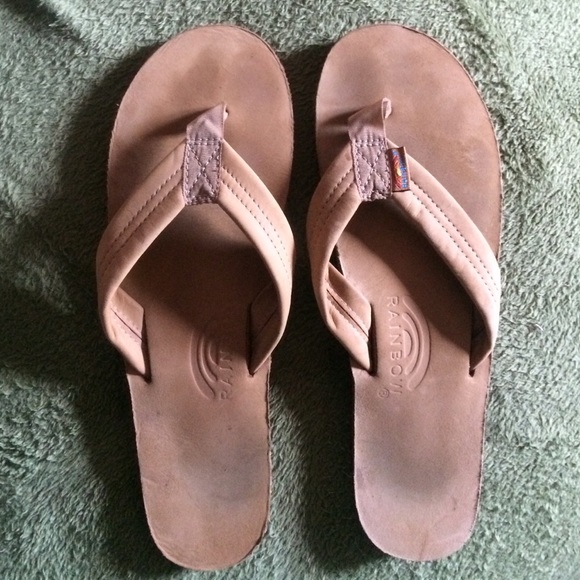 Rainbow flip flops