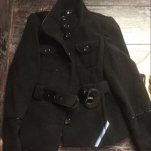 Black pea coat.