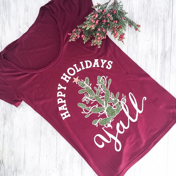Jennifer's Chic Boutique Tops - Happy Holiday's Y'all