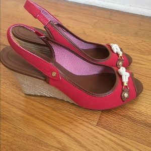 Red Wedged Tommy Hilfiger Heels