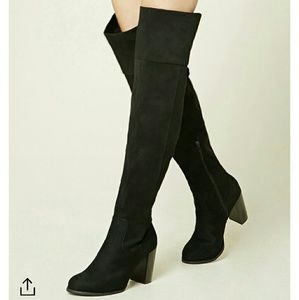 Forever 21 - Faux suede over the knee boots