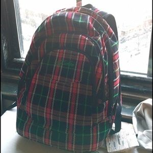 Plaid girls backpack