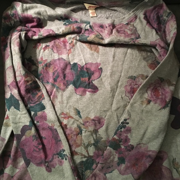 Floral Tunic-Length Sweatshirt