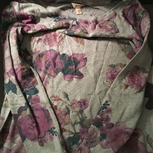 Floral Tunic-Length Sweatshirt