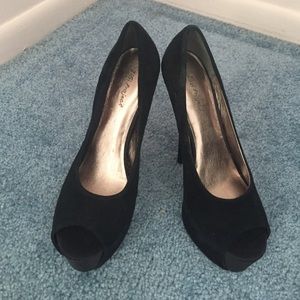 Six inch peep toe heels
