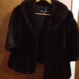 Vintage mink cape chocolate brown -Flemington Furs