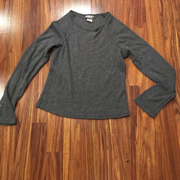 Rave grey cropped long sleeve top S
