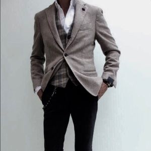 Armani Exchange Gray Wool Equestrian Blazer Jacket