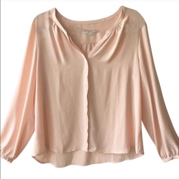 LOFT Tops - 🚨SALE! LOFT Pink Button Down Blouse Long Sleeve