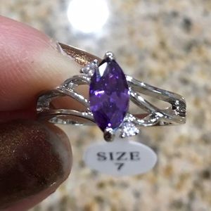 Amethyst / topaz sterling silver ring