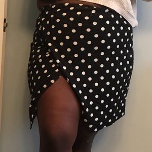Polka Dot Bodycon Wrap Skirt