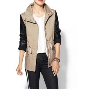 Olive & Oak Jacket w Faux Leather sleeves