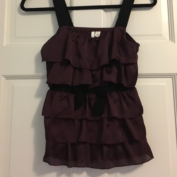 Kohl's dressy fitted tank top w/ bow & adj straps