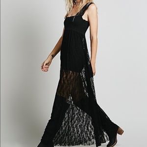 Free People Romance In The Air lace sheer maxi