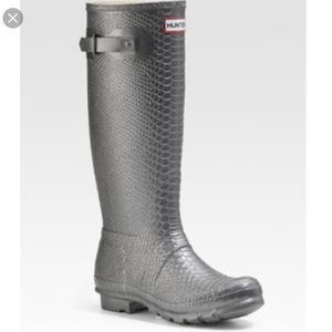 Hunter Limited Edition Snake-Embossed Rain Boots