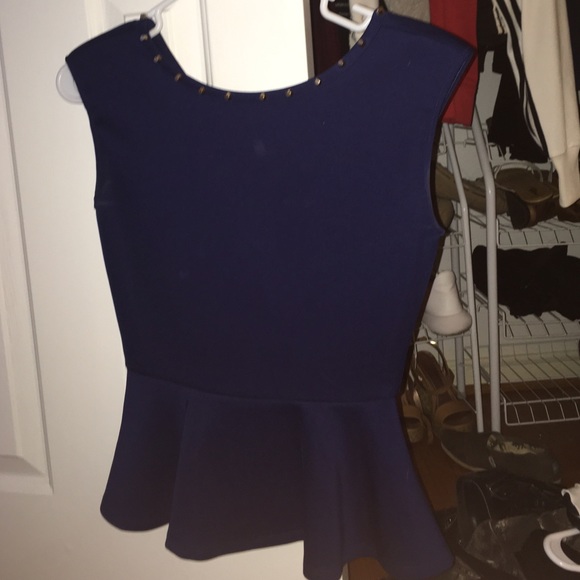 Navy blue peplum top