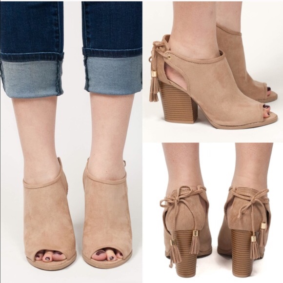 🚨1 HR SALE🚨MILAROSE open toe bootie-TAUPE - Picture 4 of 4