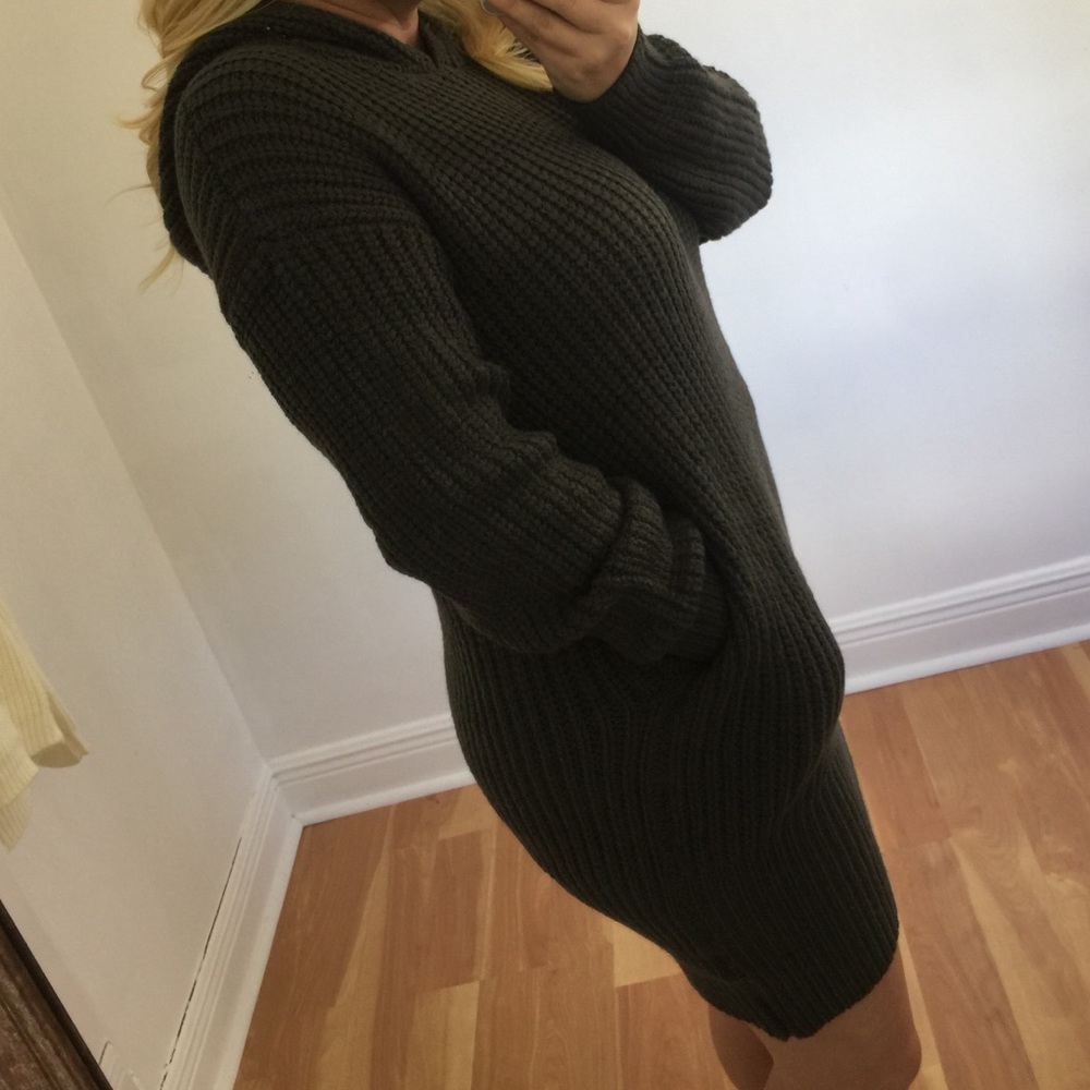 LAST - Charcoal knit hoodie sweater - Picture 3 of 4