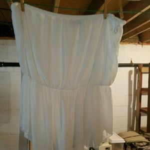 White strapless shirt
