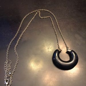 Black and gold long necklace