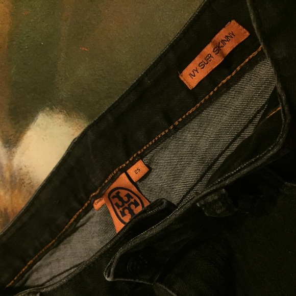 AUTH. Tory Burch Ivy Super Skinny Black Jeans - Picture 3 of 4