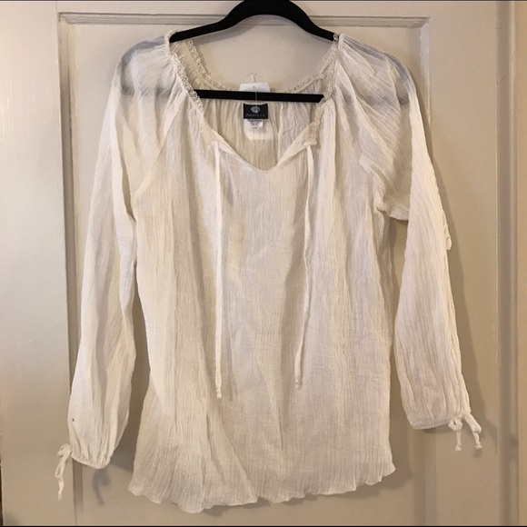 White Flowy Top